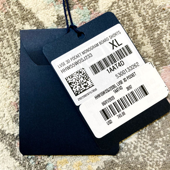 NWT $745 Louis Vuitton Men's XL Monogram Board Shorts Swim Trunks Aqua - Picture 15 of 16